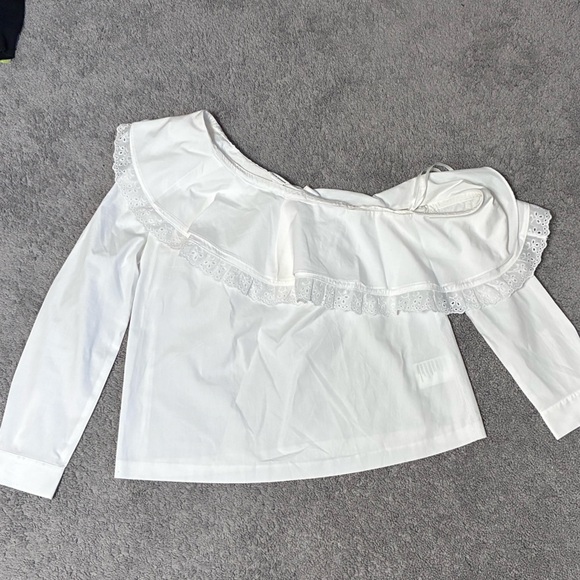 Club Monaco Tops - Club Monaco one shoulder ruffle blouse white